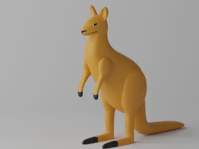 Cartoon Cute Kangaroo 1 3D model