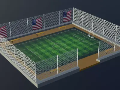 Soccer Stadium - USA Low-poly 3D model