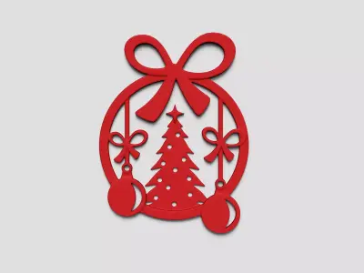 Christmas Garland Panel A03 - Door Wall Decoration 3D print model