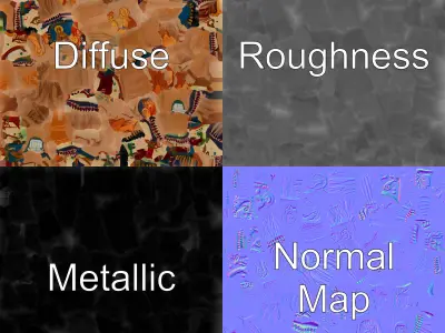 Byzantine Mosaic Panel Religious Iconography model pack Low-poly 3D model