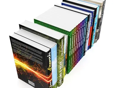 Books Set digital photography book bundle 3D model