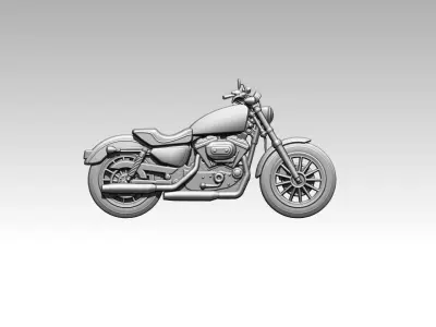 classic motorcycle relief 3D print model