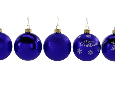 Christmas Baubles Decorations Low-poly 3D model