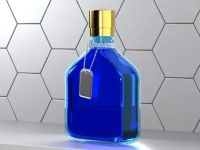 Perfume Bottle with Studio Background 3D model