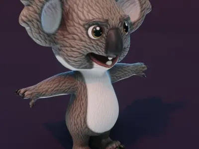 Cartoon Koala 3D Model Low-poly 3D model