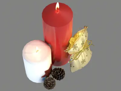 Christmas Candles 3D model