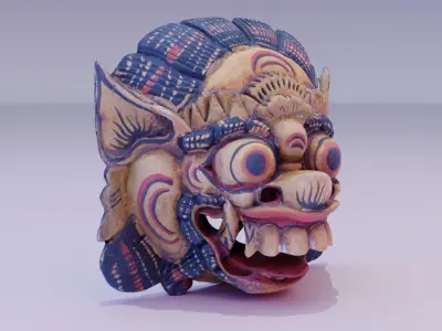 African Mask 04 high-poly 3D model