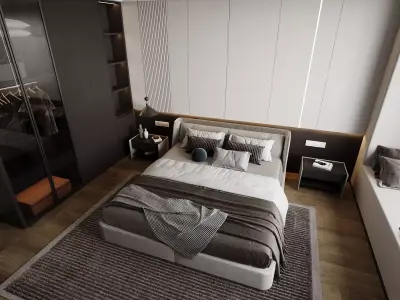 Modern Master Bedroom Free 3D model