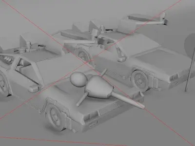 car traffic Low-poly 3D model