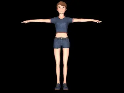 Cartoon Girl Rigged 3D model