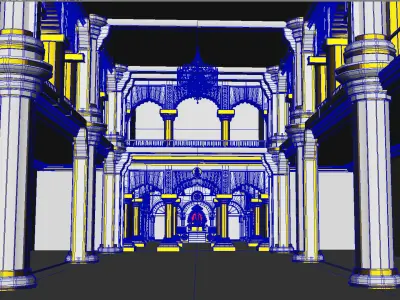 sai baba temple interior  3D model