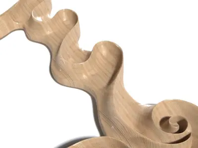 Frame-009 wooden frame with swirls 3D model
