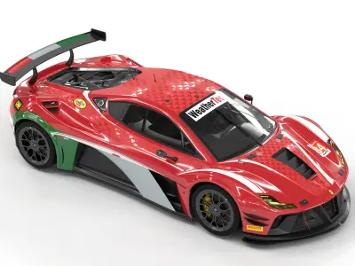 Ferrari 296 GTB GT3 Version Low-poly 3D model