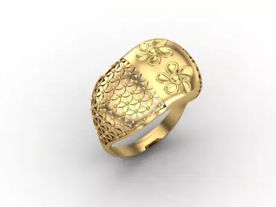 Plain Ring Women Ready STL 3DM Models Womens Rings 3D models 3D print model 54