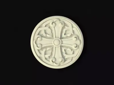 rosette cross 3D model