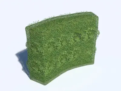 Hedge grass block Low-poly 3D model