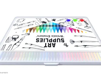 Cars and action games Art Supplies Set 3D model