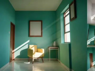 The Yellow Chair Interior Scene Low-poly 3D model