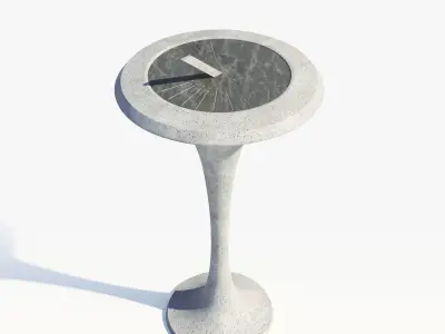 Marble Sundial And Concrete Plinth 3D model