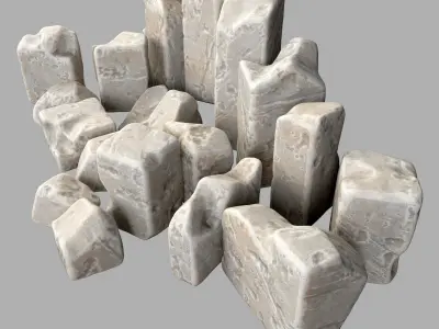 Stone block smooth decor n2 3D model