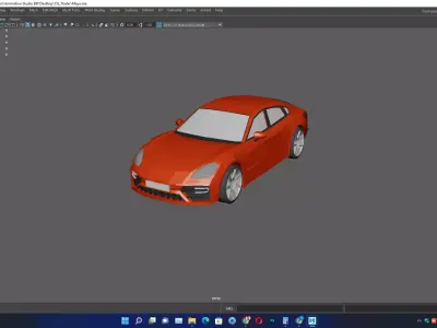 Porsche Panamera Turbo s Low Poly 3D Model Low-poly 3D model