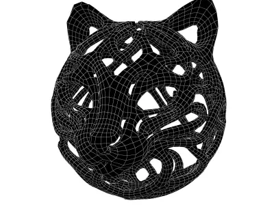 Abstract Cat Head Shape Decoration v1 007 Low-poly 3D model