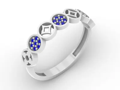 Jewelry Diamond Ring Model RG14 Free 3D print model