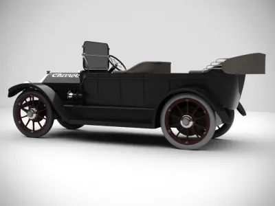 Vintage Antique Car-2 Low-poly 3D model