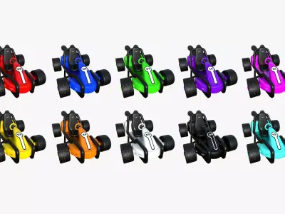 10 Cartoon Kart G Collection - Vehicle Racing Design 3D Model Pack