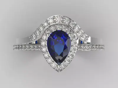 Magnificent Solitaire Engagement luxury STL 3D Ring wr0107 3D print model