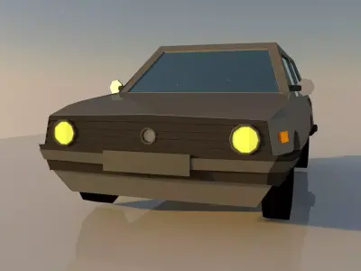 Golf low poly volkswagen car 3D model