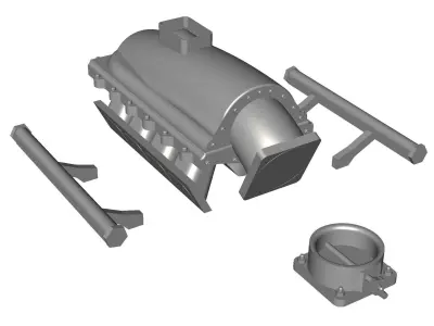 Pro Mod V8 Procharger Turbo Intake Manifold Hemi BBC SBC 3D print model