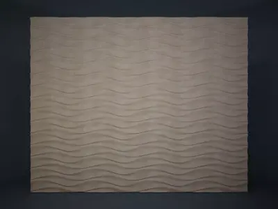 02 WAVES PATTERN WALL Low-poly 3D model