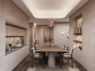 Wabi sabi Style luxury Hotel suite Design 3D model