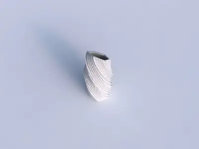 Vase twisted bent hexagon with bent extruded pattern 3D print model