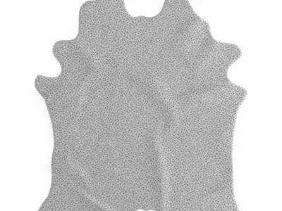 White And Brown Cowhide Animal Rug Fur 3D model