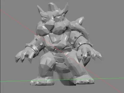 bowser lowpoly nintendo mario bros 3D print model