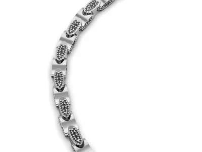 Chain link with round stones 3D print model