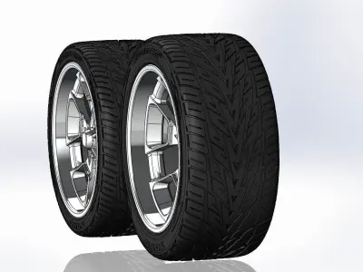 Set of custom wheels Billet Reaper 20inch for scale model 3D print model