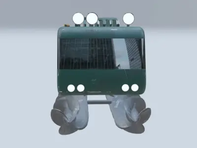 Auger train with spikes Free low-poly 3D model