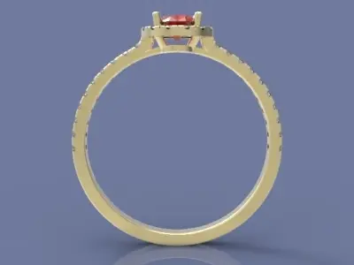 Oval Halo Pave Ring 3D print model