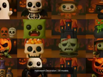 Halloween Decoration 3D Model Collection