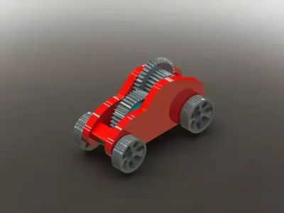 Windup motor car toy 3D print model