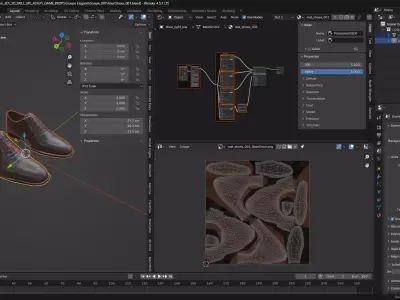 Classic Brown Oxford Shoes Game Ready 3D Model  Low-poly 3D model