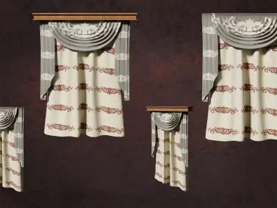 Deco Curtains Baroque Series DoubleFlower LT1 N4 3D model