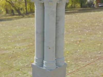 column classic 4x Low-poly 3D model