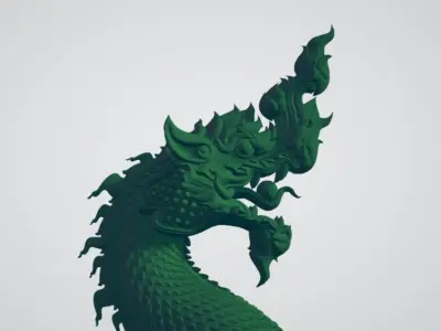 Phayanakh serpent Naga animals in Thai literature 3D print model