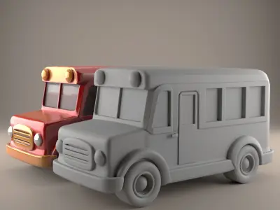 Bus Model STL for Fun Desk Decor Paperweight stl 3D print model
