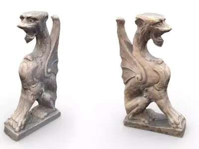 Gargoyle Statue Low-poly 3D model