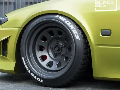 D STEEL WHEEL SET FRONT AND REAR WITH 2 TIRES for miniatures 3D print model